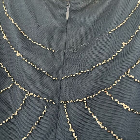 Adrianna Papell Women's Short Sleeve Blouson Beaded Gown-Size 10 - Picture 8 of 14